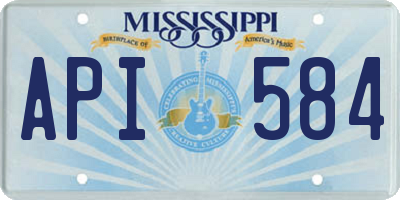 MS license plate API584
