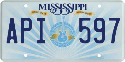 MS license plate API597