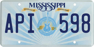 MS license plate API598