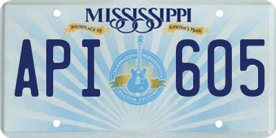MS license plate API605