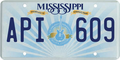 MS license plate API609