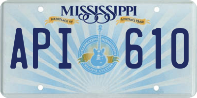 MS license plate API610