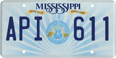MS license plate API611