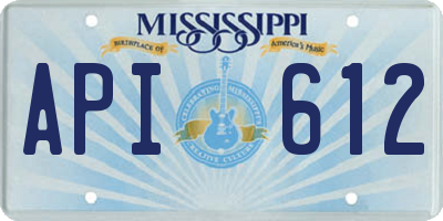 MS license plate API612