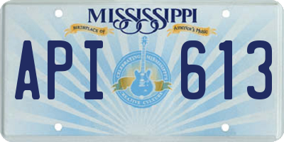 MS license plate API613