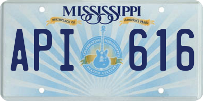 MS license plate API616