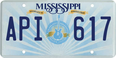 MS license plate API617