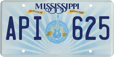 MS license plate API625