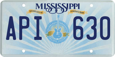 MS license plate API630