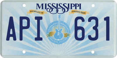 MS license plate API631