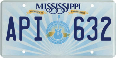 MS license plate API632