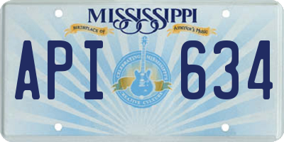 MS license plate API634