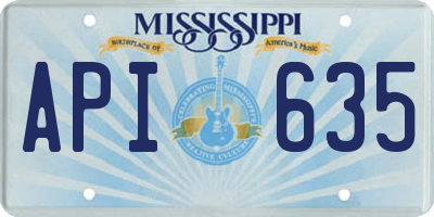 MS license plate API635