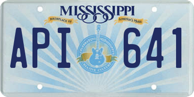 MS license plate API641