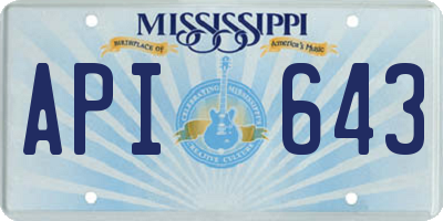 MS license plate API643