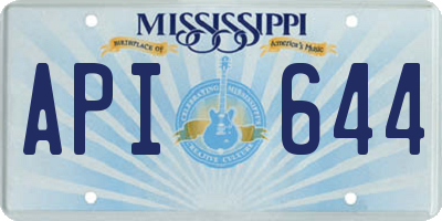 MS license plate API644