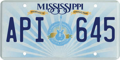MS license plate API645