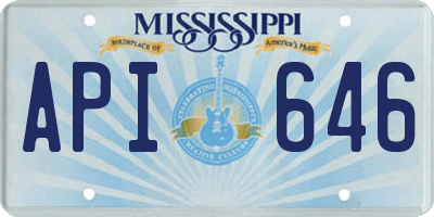 MS license plate API646