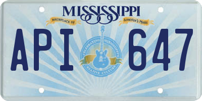 MS license plate API647