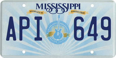 MS license plate API649