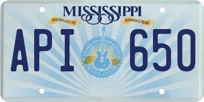 MS license plate API650