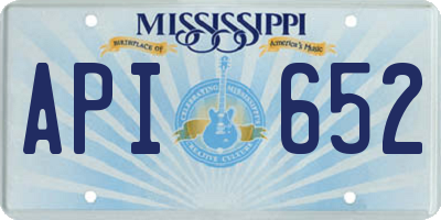 MS license plate API652