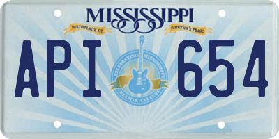 MS license plate API654