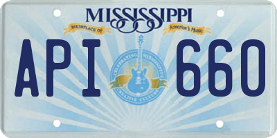 MS license plate API660
