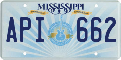 MS license plate API662