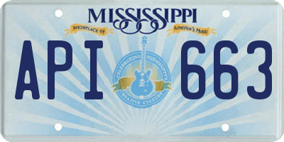 MS license plate API663