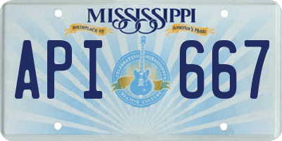 MS license plate API667