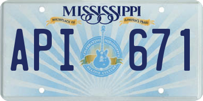 MS license plate API671