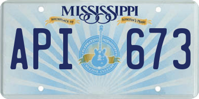 MS license plate API673