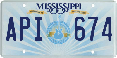 MS license plate API674