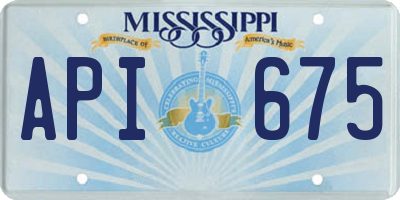 MS license plate API675