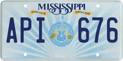 MS license plate API676