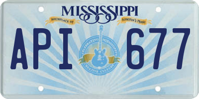 MS license plate API677