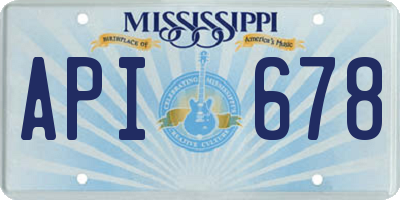 MS license plate API678