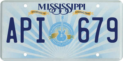 MS license plate API679