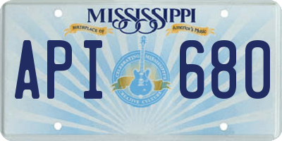 MS license plate API680