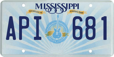 MS license plate API681