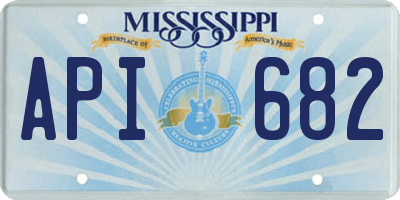 MS license plate API682