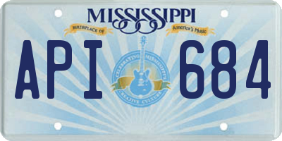 MS license plate API684