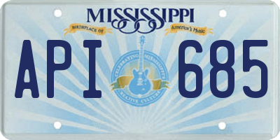 MS license plate API685