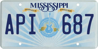 MS license plate API687