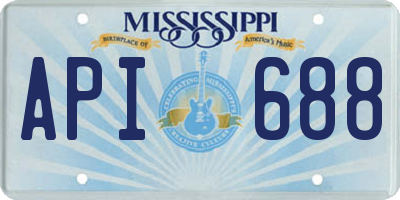 MS license plate API688