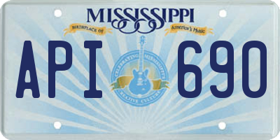 MS license plate API690