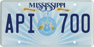 MS license plate API700
