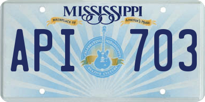 MS license plate API703