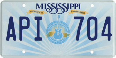 MS license plate API704